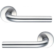 Par de manijas para puertas con roseta de acero inoxidable, cuadradas de 7 mm, herrajes modernos para puertas interiores.