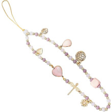 Roze kristallen telefoonhoesje met hanger en ketting, telefoonkoordarmband, decoratieve telefoonriem voor dagelijks gebruik
