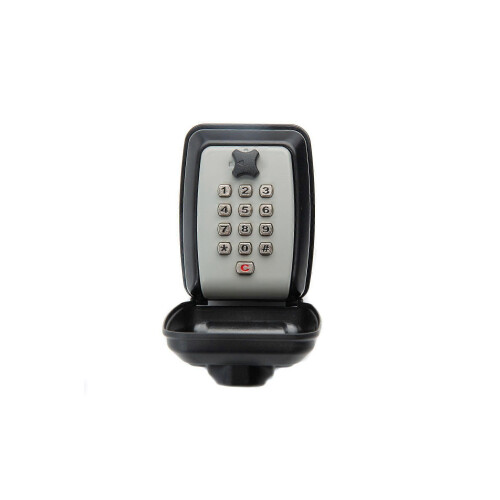 Wall Mounted Key Safe with Push Button Combination, Waterproof Outdoor Key Box, Secure Metal Storage