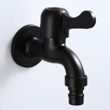 Black Wall Mounted Bathroom Faucet, 304 Stainless Steel Outdoor Water Tap, Quick Release Design, Durable Garden Sink Fix