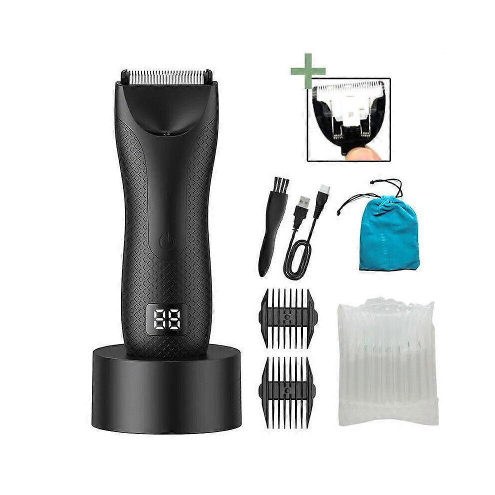 Men's Body Groomer for Private Parts and Pubic Hair, Wet and Dry Electric Razor, LED Body Trimmer for Sensitive Areas
