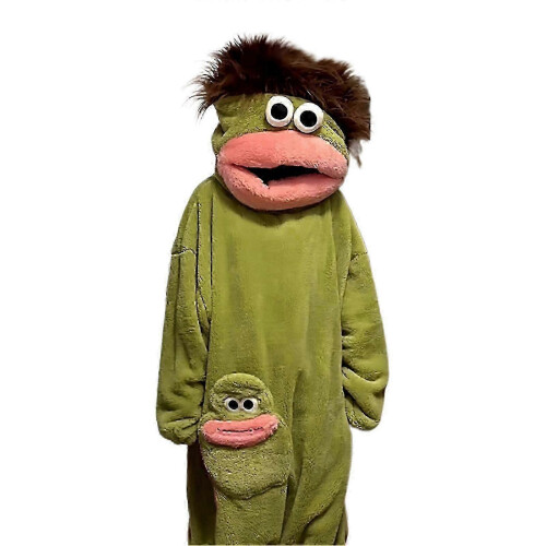 Αστεία πιτζάμα Onesie με μεγάλο στόμα για παιδιά και ενήλικες, μαλακή βελούδιν