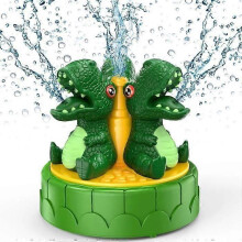 Aspersor de agua con forma de dinosaurio para niños, rociador de agua para exteriores para jardín, césped y piscina, color verde.
