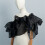 Wedding Shawl With Ruffle Design Comfortable Stretchable-Black 5