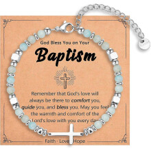 Religieus kruisarmbandje voor vrouwen en meisjes, christelijk cadeau voor dochter, zus, vriendin, verjaardag, Kerstmis, Pasen.