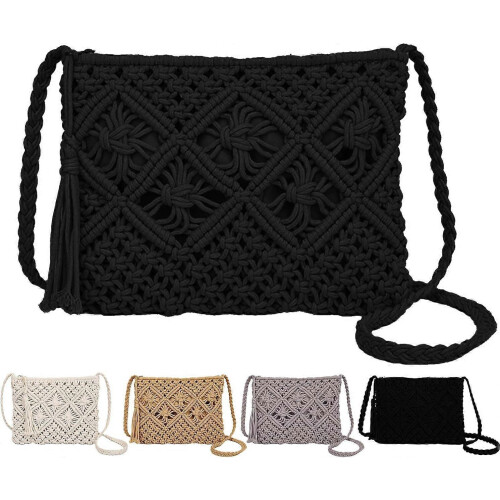 Τσάντα Crossbody Μποέμ για γυναίκες, Πλεκτό πορτοφόλι ώμου για καλοκαιρινά ταξίδ