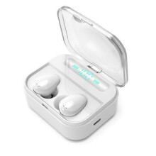 Langattomat stereokuulokkeet, vedenpitävät korvanpeittävät Bluetooth-kuulokkeet, valkoiset urheiluun ja matkustamiseen
