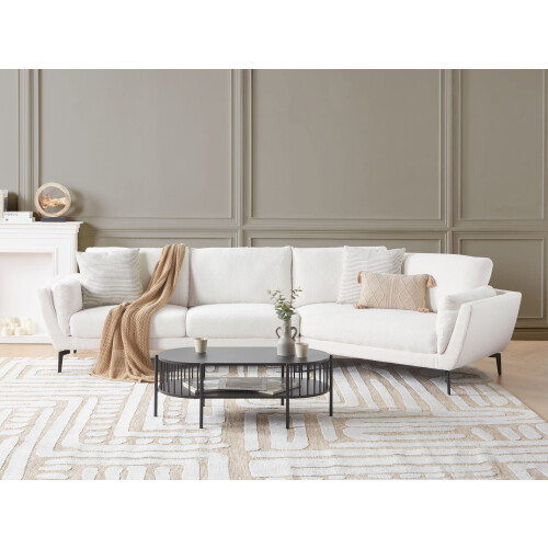Beliani Sofa 3 Seater KANSSELI Boucle White 1