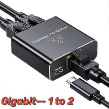 Gigabit RJ45 Ethernet-splitteradapter, 1-naar-2-weg LAN-netwerkverlenger, snelle verbinding van 1000 Mbps