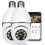 2 Pack Outdoor WiFi 360 Degree Bulb Camera with Auto Tracking, Two-Way Audio, Motion Detection, White for Home Security 1