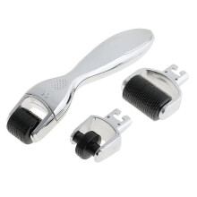 3-in-1 titanium microneedle derma roller set 0,25 0,5 1,0 mm voor gezichts- en huidverzorging