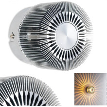 Metall-Wandleuchte in mattem Nickel, 1-flammiger Wandstrahler mit Lichteffekt, G9-Fassung, max. 28 W, LED-kompatibel, moderne Innenwand