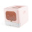 Enclosed Cat Litter Box PP Foldable Pink 5