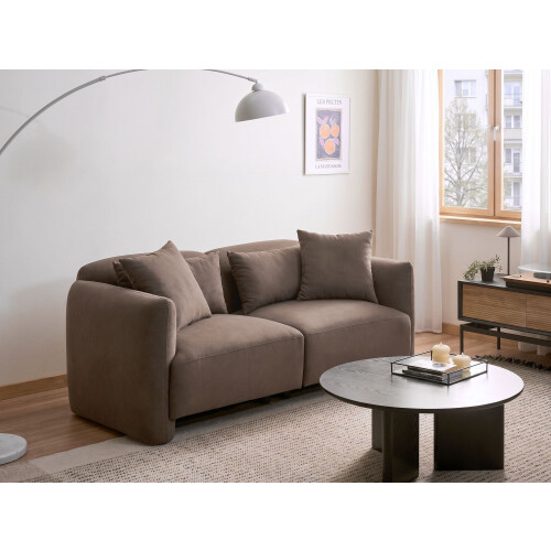 Beliani Sofa 3 Seater EKENES Fabric Brown 1