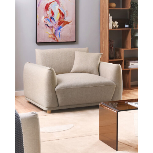 Beliani Armchair JUBEK Fabric Beige 1