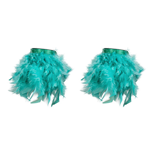 2 Piece Chic Feather Bracelets Adjustable Size-Peacock Blue