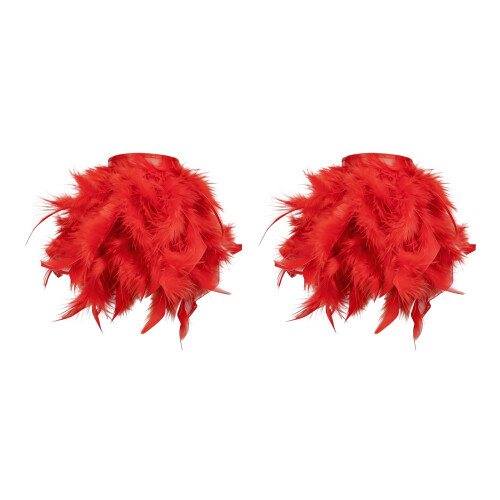 2pc Fashionable Feather Cuffs Bangle For Concerts Festivals-Red