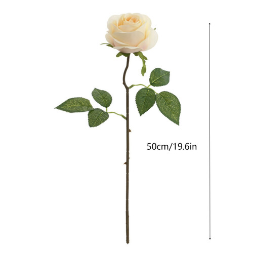 Rosas artificiais bege de 50 cm (19,7 polegadas) 2