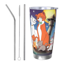 Copo térmico de viagem de aço inoxidável de 20 oz com tampa