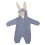 Newborn Blue Jumpsuit Zip Closure Flap Ear 8