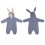 Newborn Blue Jumpsuit Zip Closure Flap Ear 16
