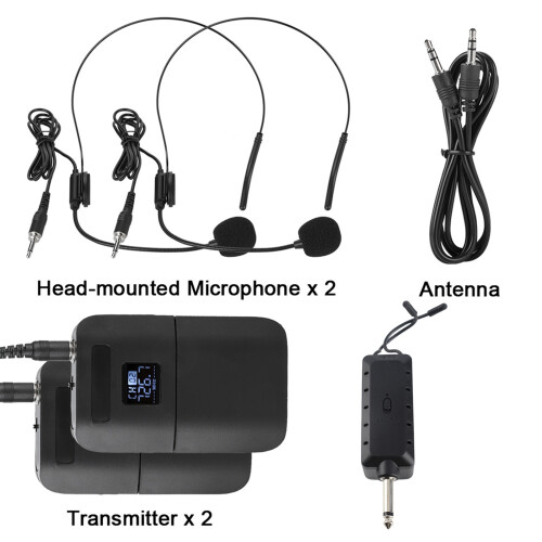 Portable Headmounted Mic with Receiver Transmitter
