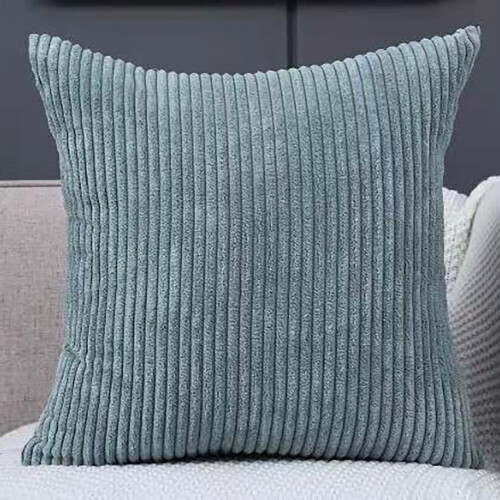 Marineblauw gestreept kussen van 20 inch.