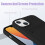 Capa emborrachada à prova de choque compatível com iPhone 14, com compartimento para cartão, azul-marinho líquido. 3