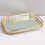 Bandeja rectangular con espejo, bandeja de servir, bandeja para tocador, tocador dorado 4