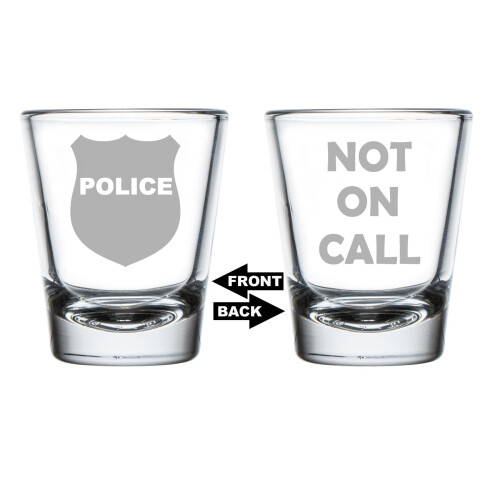 Lustiges Schnapsglas mit beidseitigem Polizeimotiv, 50 ml