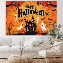Halloween-kangasbanneri kurpitsalomakuulogolla