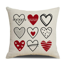 Valentinsdag Pudebetræk Rødt Hjerte Design 18x18 tommer