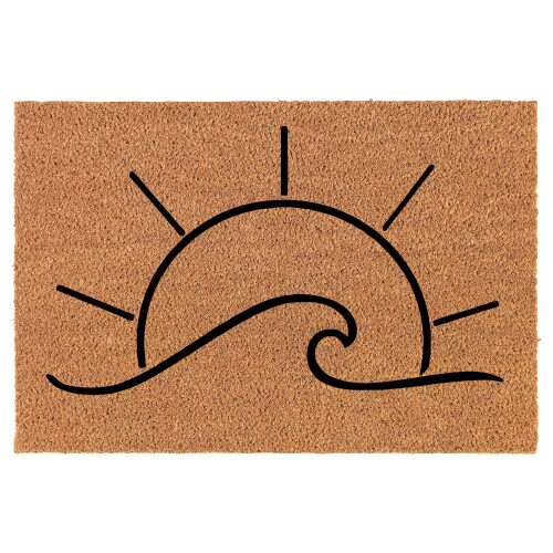 Coco Coir Doormat Sun and Wave Design 24" x 16"