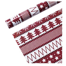 Papier cadeau de Noël simple face 75 cm x 50 cm, lot de 5