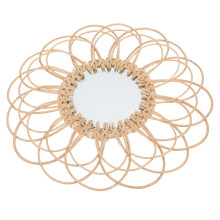 Woven Rattan Wall Hanging Mirror 12x12 inches
