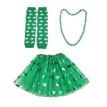 Set accesorii costum de Ziua Sfântului Patrick, fustă verde tu-tu
