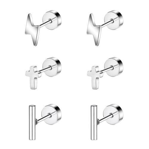 Cross Stud Earring Set for Cartilage Helix Conch Piercing 3