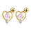 Heart Stud Earrings Gold Color 1 Pair 1