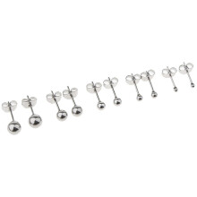 Náušnice s kuličkami z nerezové oceli 2 mm–6 mm, 5 párů