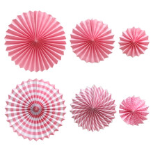 Tissue Paper Hanging Fans Party Decor Set 6 pcs