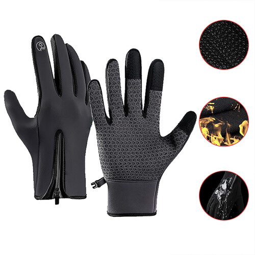 Winter Gloves Extra Large Touchscreen Thermal with Zipper