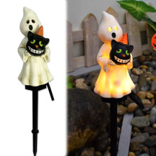 Solarna lampa ścienna Ghost Cat z palikiem