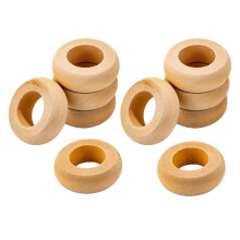 10 ronds de serviette en bois jaune clair