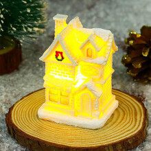 Conjunto de casitas navideñas de resina con luces LED (10 piezas)