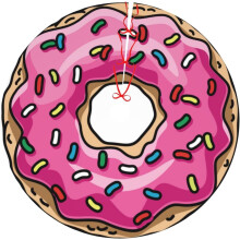 Rosa juleskjørt med sukkerdofter og donuts, 91 cm