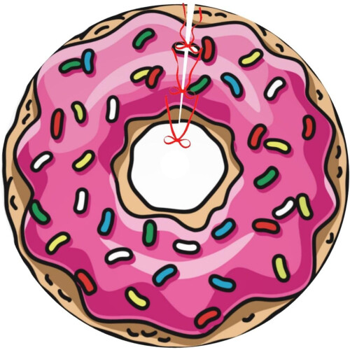 Rosa juleskjørt med sukkerdofter og donuts, 91 cm