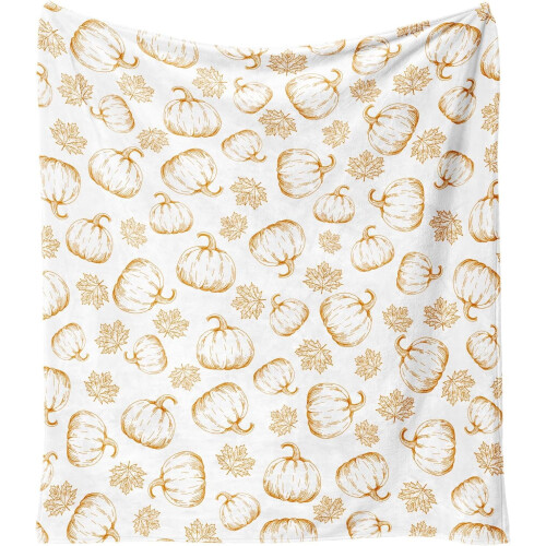 Thanksgiving-teppe i flanellfleece, 60 x 50 tommer