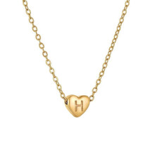 Initial Pendant Necklace 18K Gold Plated Figaro Chain