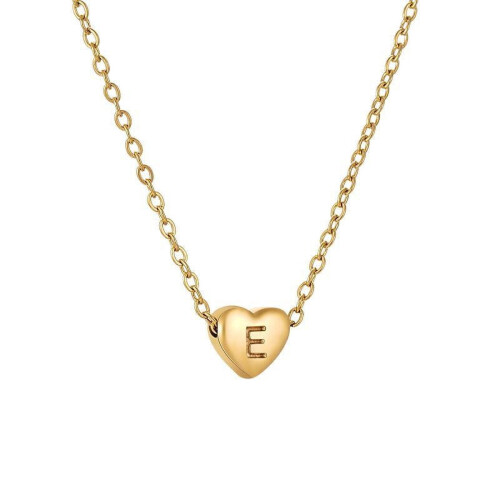 Initial Pendant Necklace 18K Gold Plated Figaro Chain