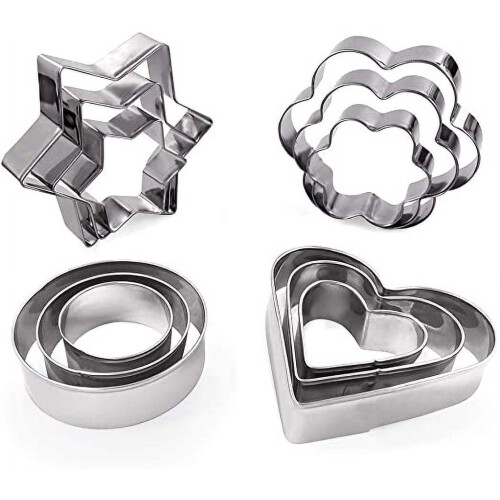 Set de forme pentru biscuiți din oțel inoxidabil – 12 forme